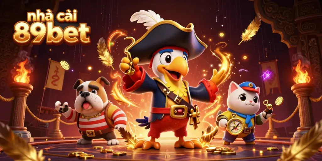 Experience an exciting moment at nhà cái 89bet with vibrant casino characters, golden coins, and thrilling action.