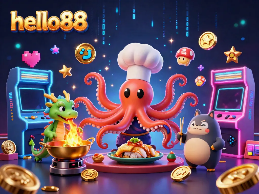 Engage in dynamic gaming with hello88 featuring vibrant characters in a lively casino setting.